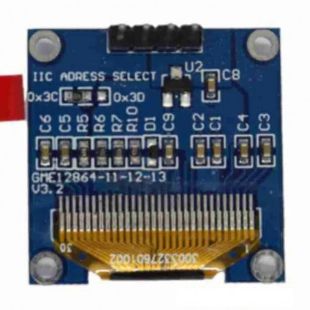 AFFICHEUR OLED 0.96 128X64 I2C BLEU