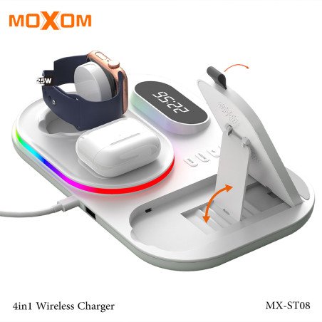 Station de Charge Sans Fil 4-en-1 MOXOM