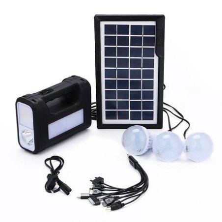 Système d'éclairage solaire portable complet GDlite GD 8017