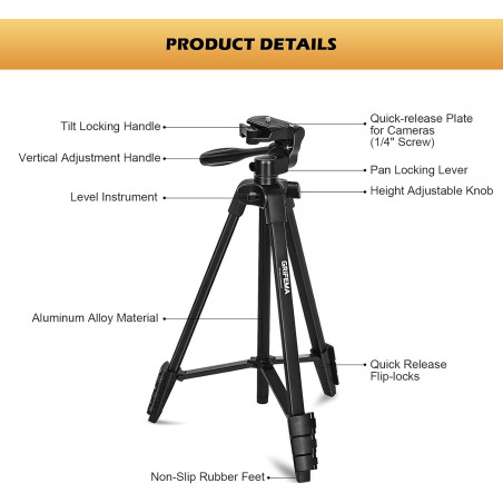 GRIFEMA Trepied Smartphone Pied Appareil Photo Pliable, disponible.