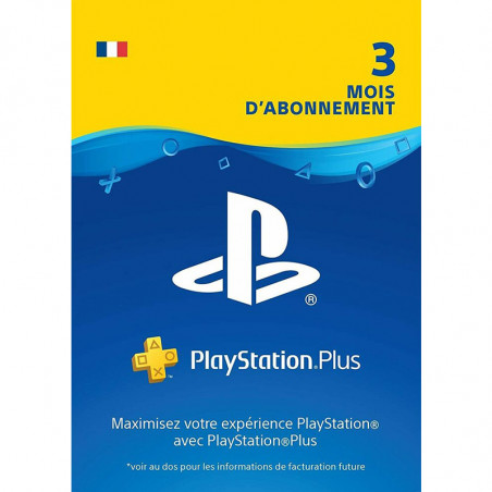 Carte PlayStation Plus: 3 Mois d'abonnement