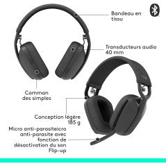 casque audio sans fil Logitech Zone Vibe 100 - Electroniger
