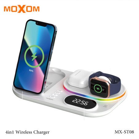 Station de Charge Sans Fil 4-en-1 MOXOM MX-ST08