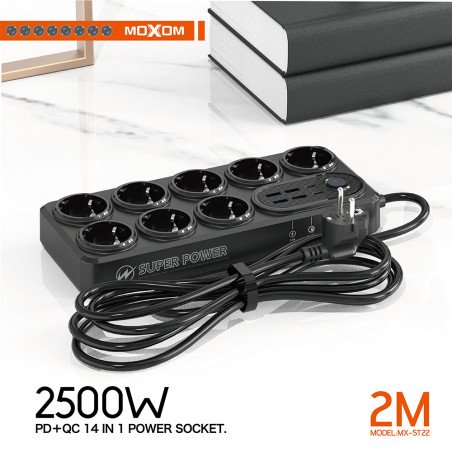Multiprise 8 Ports MOXOM MX-ST22