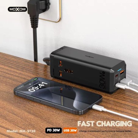 Multiprise Universelle 6-en-1 MOXOM MX-ST20